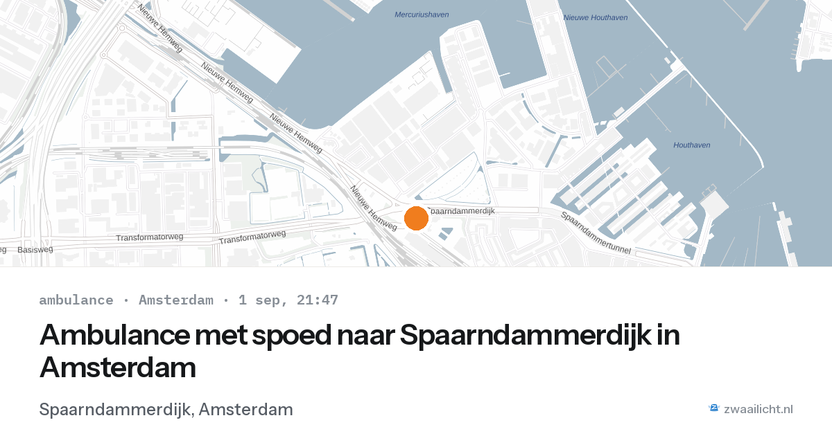 Ambulance met spoed naar Spaarndammerdijk in Amsterdam — 1 sep 2026