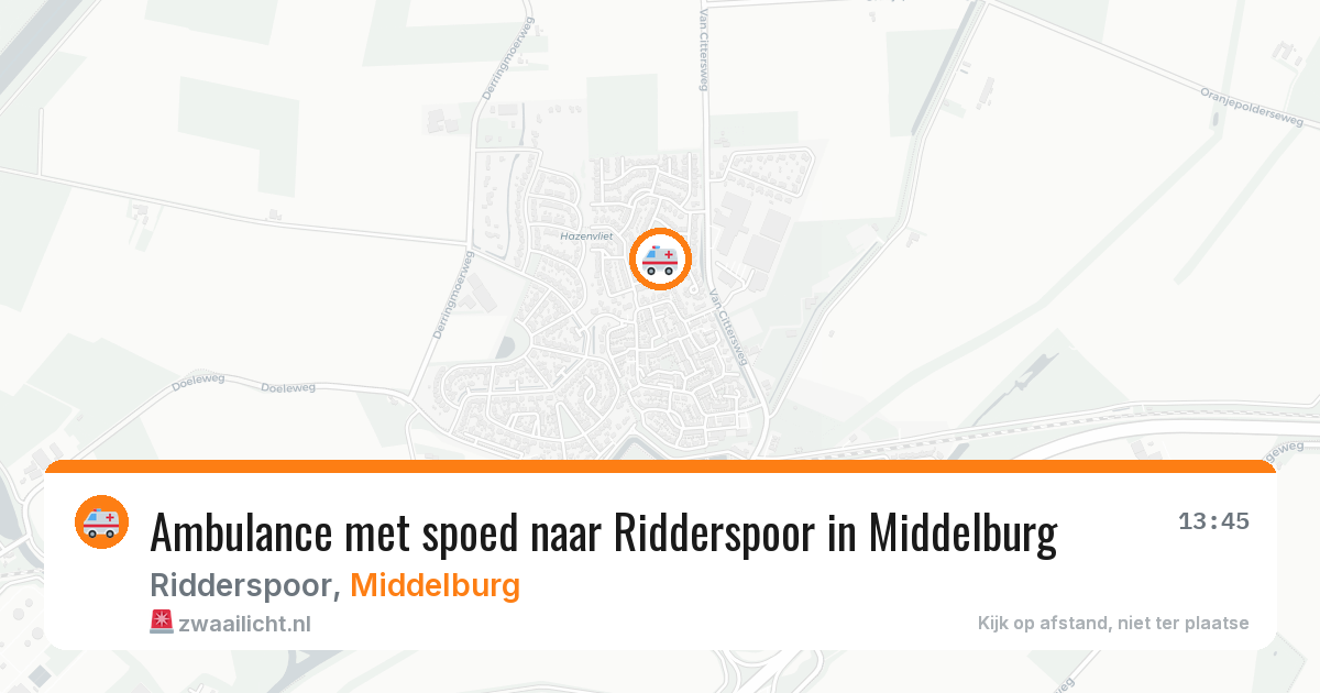 Ambulance met spoed naar Ridderspoor in Middelburg — 12 aug 2026