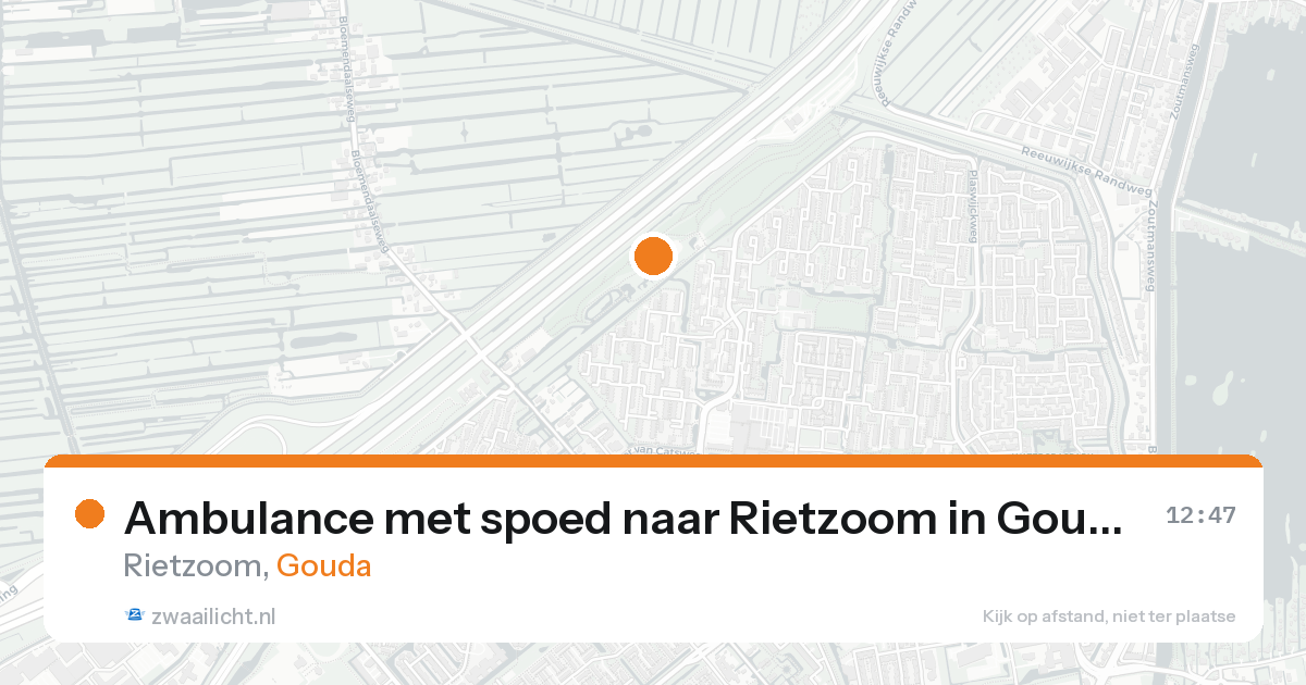 Ambulance met spoed naar Rietzoom in Gouda — 22 aug 2026
