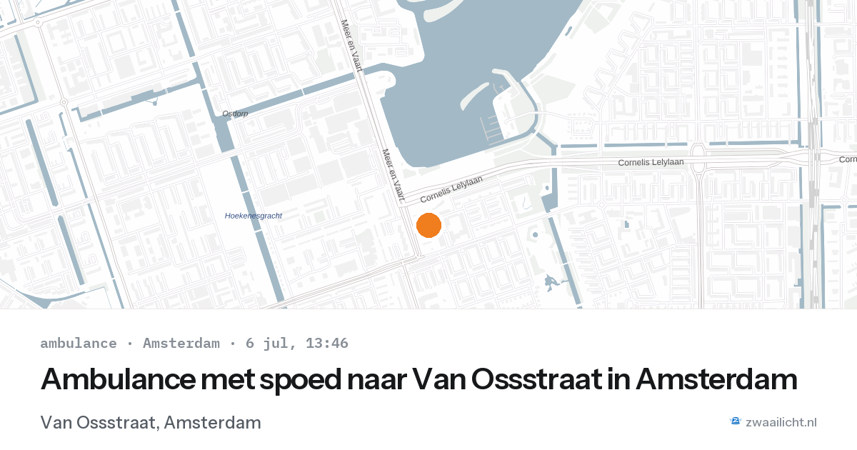 Ambulance met spoed naar Van Ossstraat in Amsterdam — 6 jul 2026