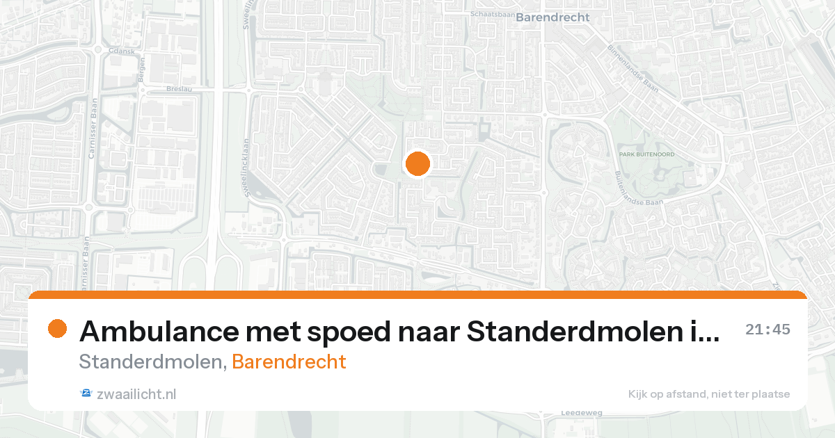 Ambulance met spoed naar Standerdmolen in Barendrecht — 20 aug 2026