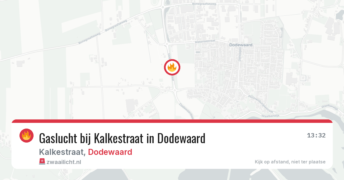 Gaslucht bij Kalkestraat in Dodewaard — 11 mei 2026