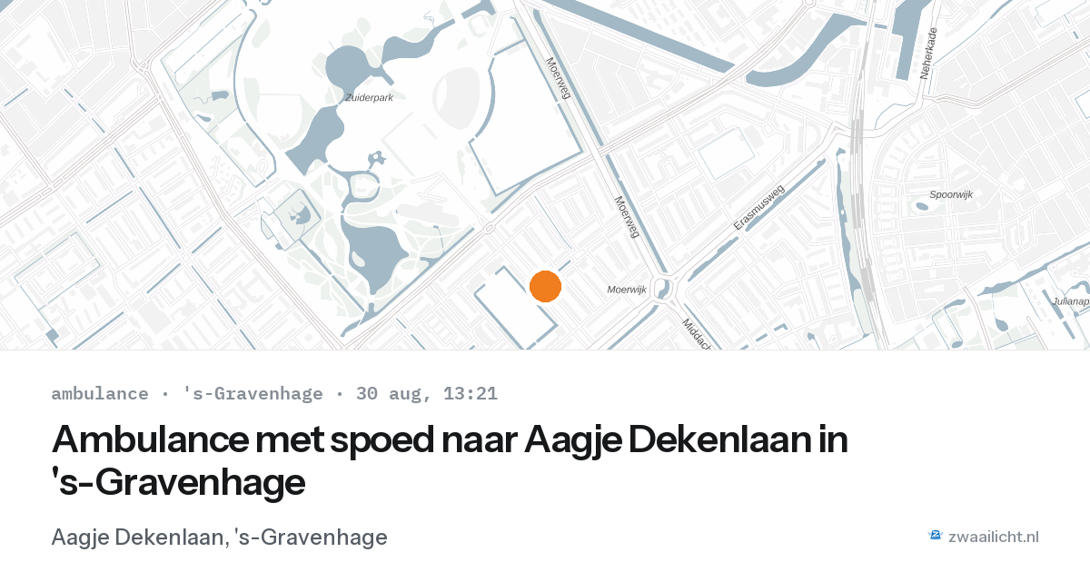 Ambulance met spoed naar Aagje Dekenlaan in 's-Gravenhage — 30 aug 2026