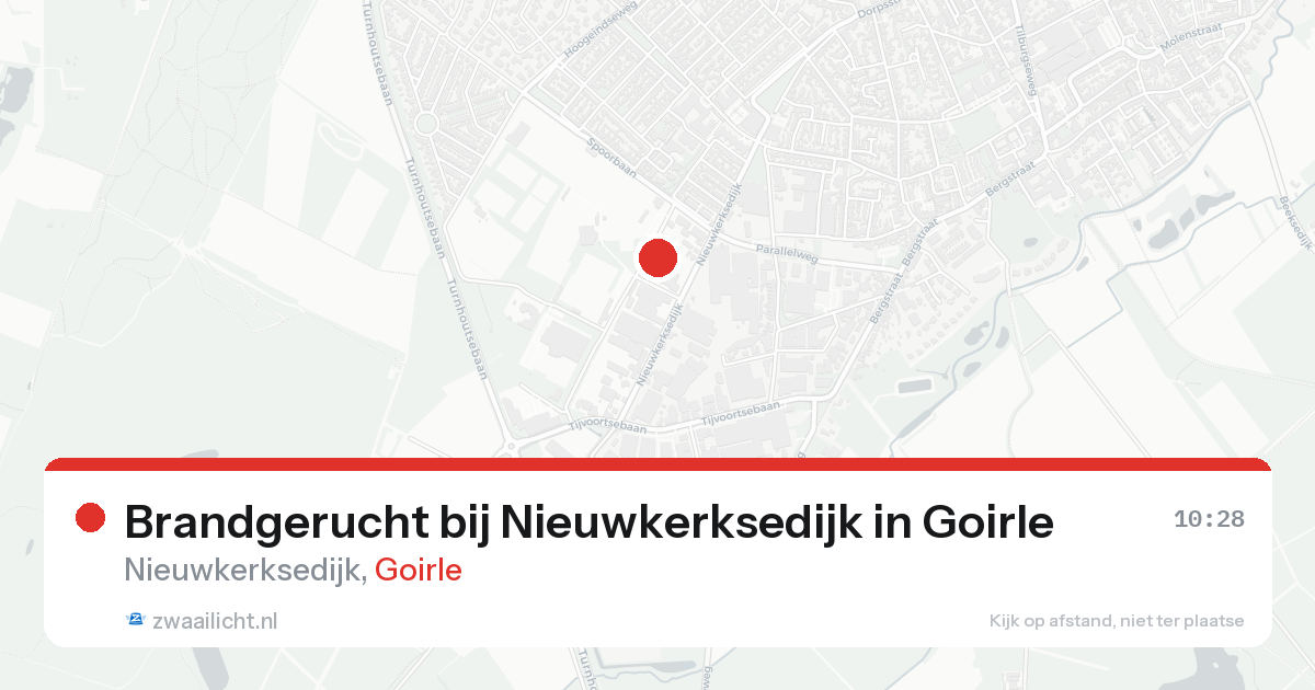 Brandgerucht bij Nieuwkerksedijk in Goirle — 20 aug 2026