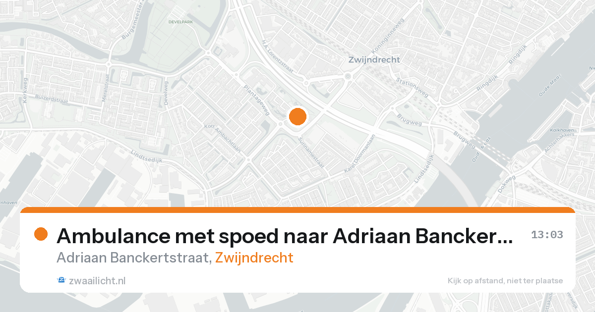 Ambulance met spoed naar Adriaan Banckertstraat in Zwijndrecht — 16 aug 2026