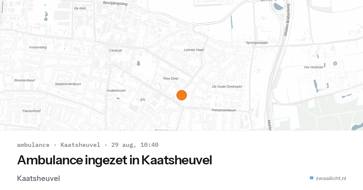 Ambulance ingezet in Kaatsheuvel — 29 aug 2026