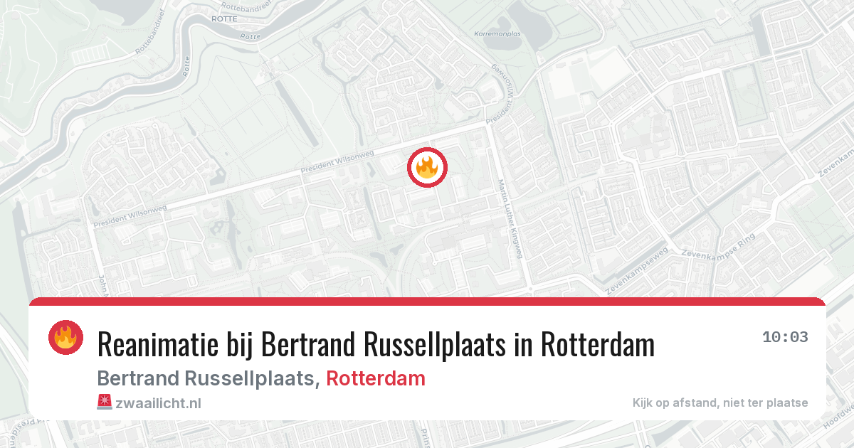Reanimatie bij Bertrand Russellplaats in Rotterdam — 2 mrt 2026