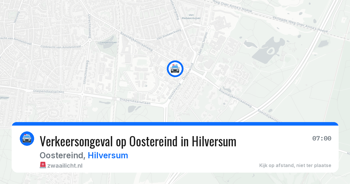 Verkeersongeval op Oostereind in Hilversum — 12 aug 2026