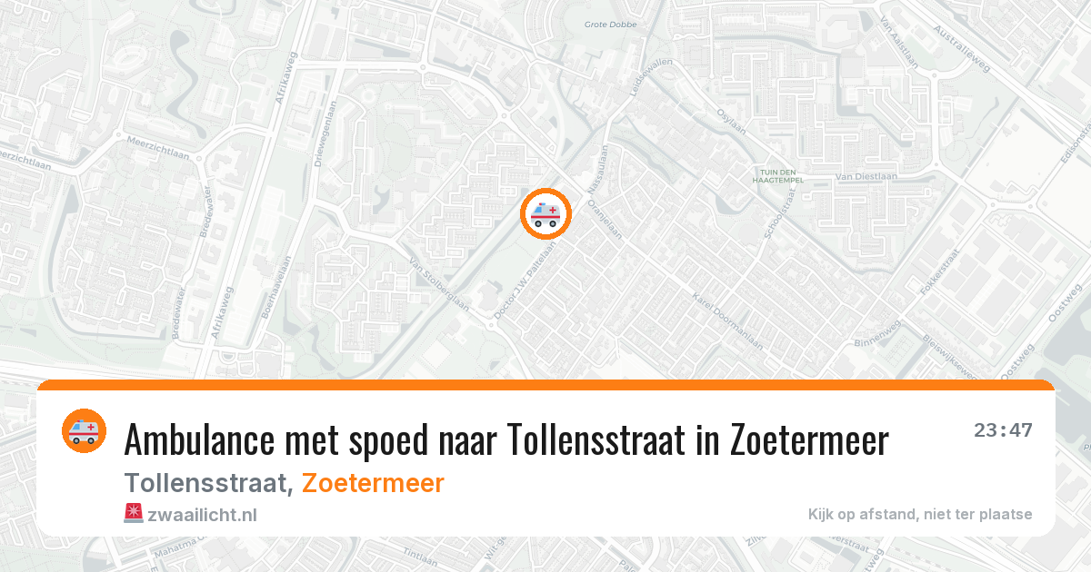 Ambulance met spoed naar Tollensstraat in Zoetermeer — 19 mei 2026