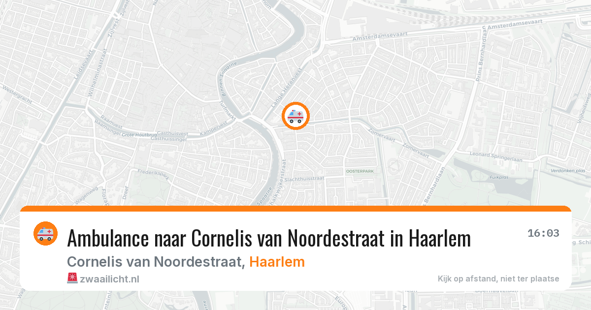Ambulance naar Cornelis van Noordestraat in Haarlem — 30 mei 2026
