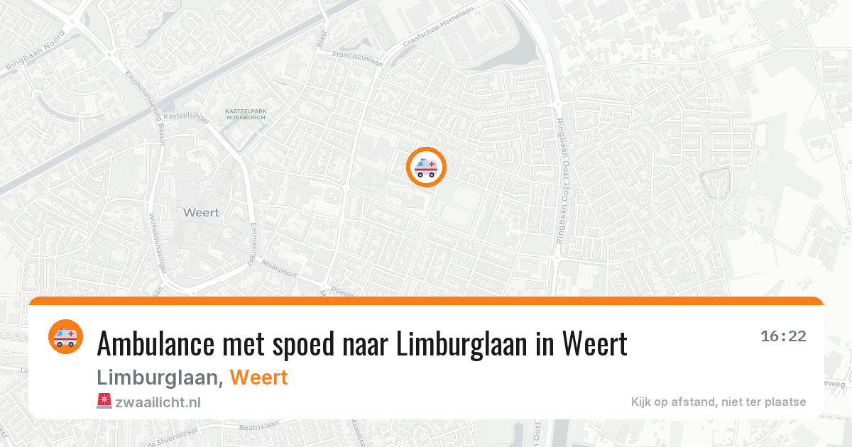 Ambulance met spoed naar Limburglaan in Weert — 8 mrt 2026