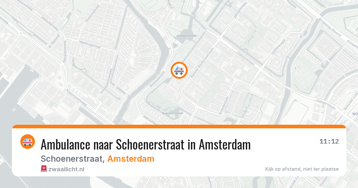 Ambulance naar Schoenerstraat in Amsterdam — 11 aug 2026