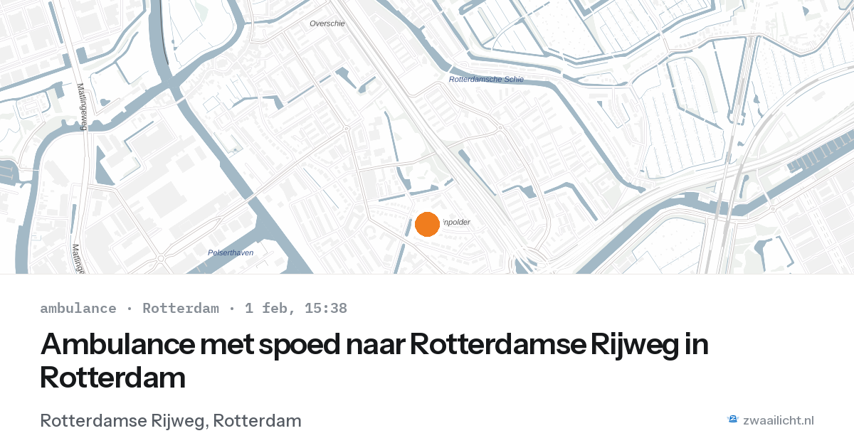 Ambulance met spoed naar Rotterdamse Rijweg in Rotterdam — 1 feb 2026