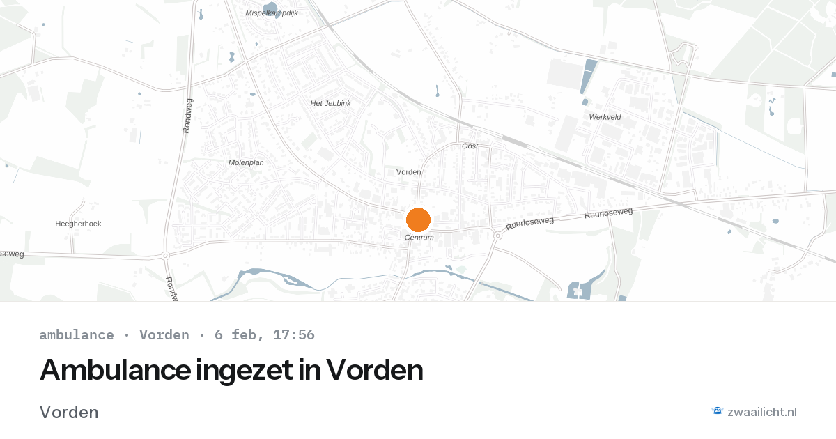 Ambulance ingezet in Vorden — 6 feb 2026