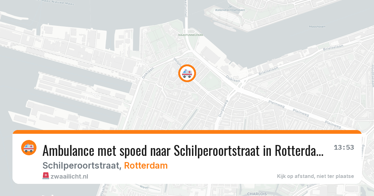 Ambulance met spoed naar Schilperoortstraat in Rotterdam — 8 aug 2026