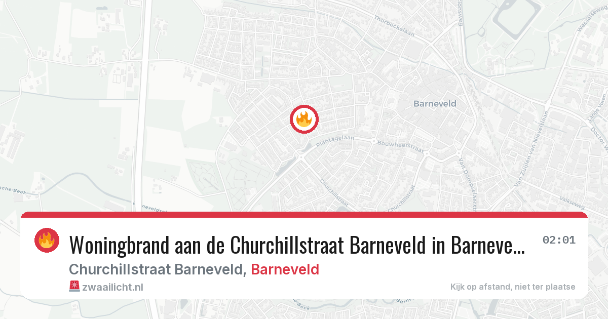 Woningbrand aan de Churchillstraat Barneveld in Barneveld — 30 mrt 2026