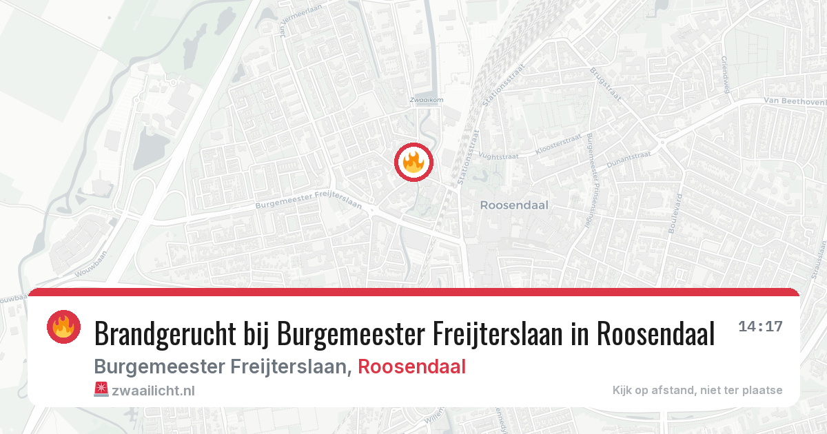 Brandgerucht bij Burgemeester Freijterslaan in Roosendaal — 18 jul 2026