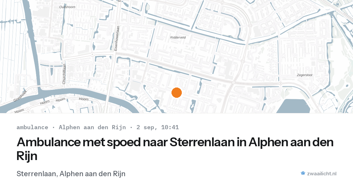 Ambulance met spoed naar Sterrenlaan in Alphen aan den Rijn — 2 sep 2026