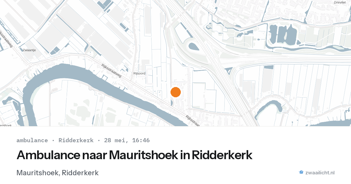 Ambulance naar Mauritshoek in Ridderkerk — 28 mei 2026