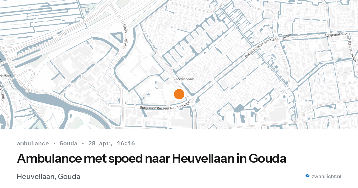Ambulance met spoed naar Heuvellaan in Gouda — 28 apr 2026