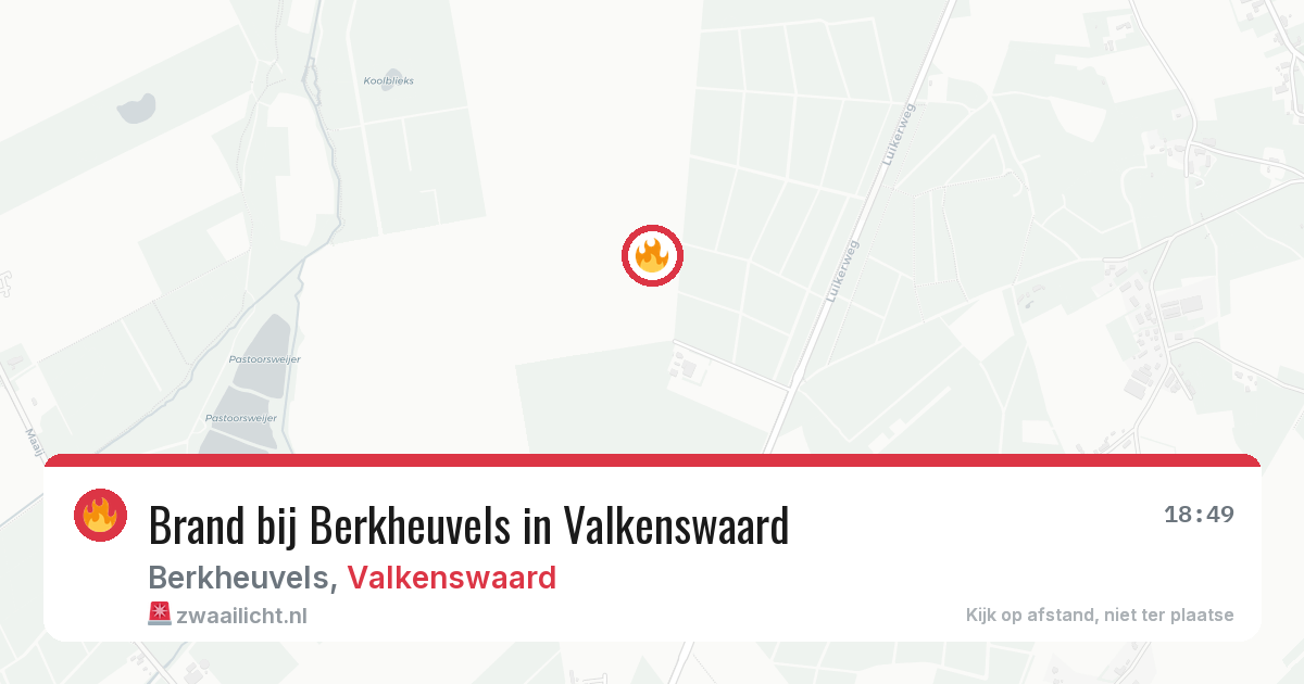Brand bij Berkheuvels in Valkenswaard — 10 aug 2026