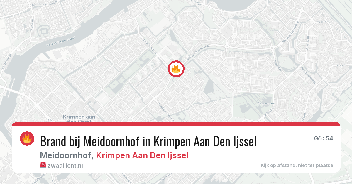 Brand bij Meidoornhof in Krimpen Aan Den Ijssel — 15 mrt 2026