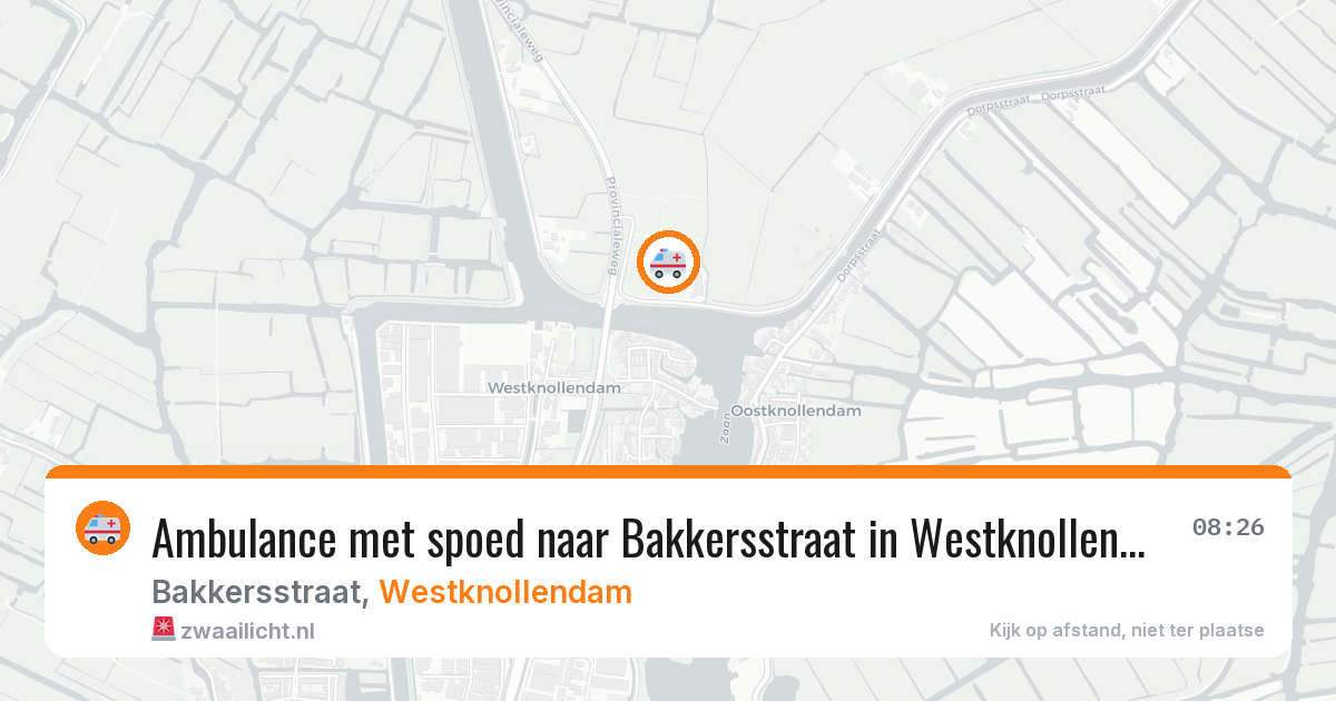 Ambulance met spoed naar Bakkersstraat in Westknollendam — 8 jul 2026