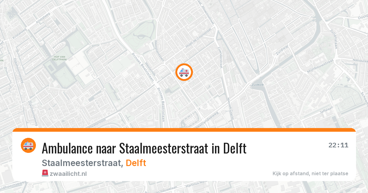 Ambulance naar Staalmeesterstraat in Delft — 26 mei 2026