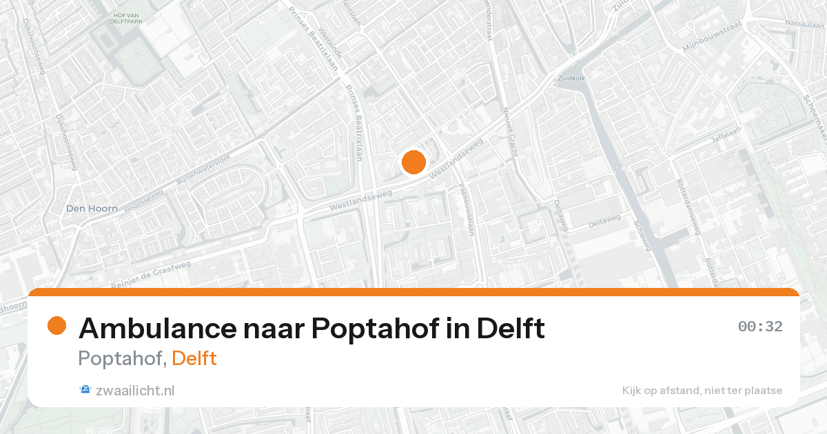 Ambulance naar Poptahof in Delft — 24 aug 2026
