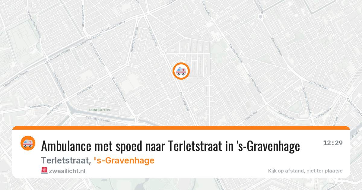 Ambulance met spoed naar Terletstraat in 's-Gravenhage — 1 jul 2026
