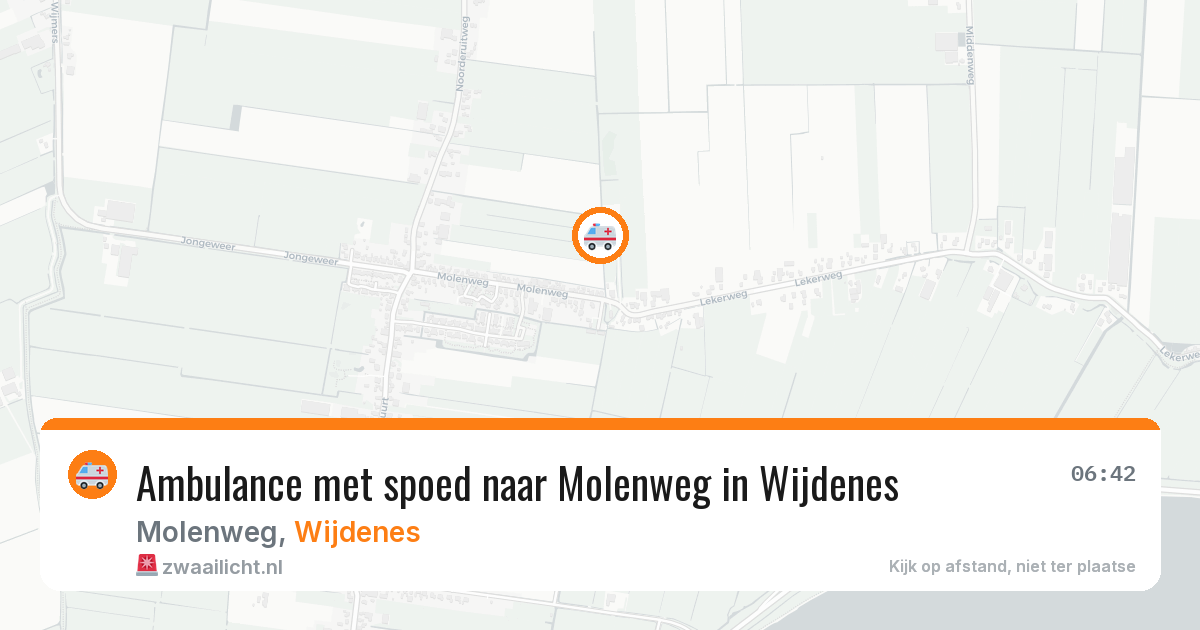 Ambulance met spoed naar Molenweg in Wijdenes — 16 jun 2026