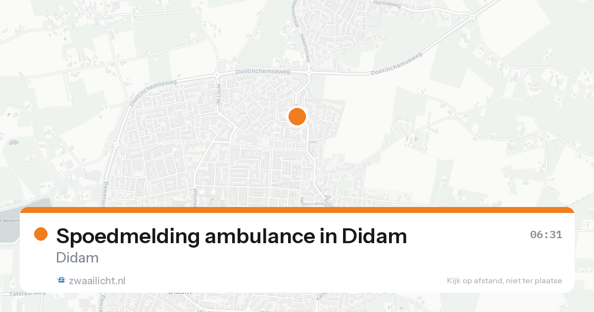 Spoedmelding ambulance in Didam — 16 aug 2026