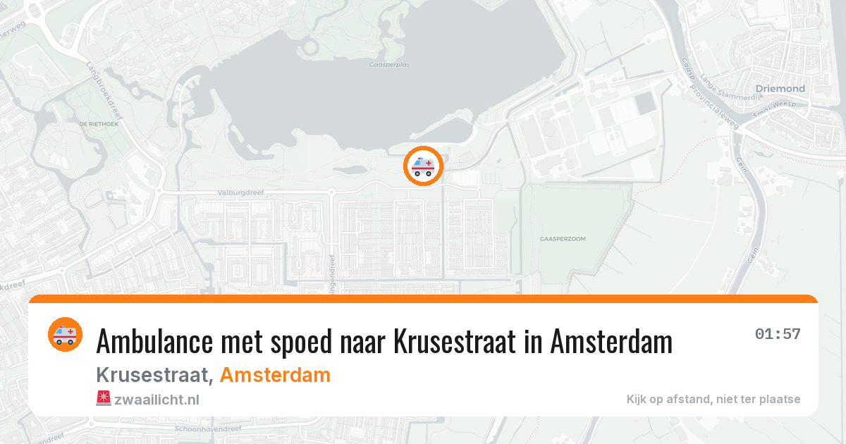 Ambulance met spoed naar Krusestraat in Amsterdam — 26 mei 2026