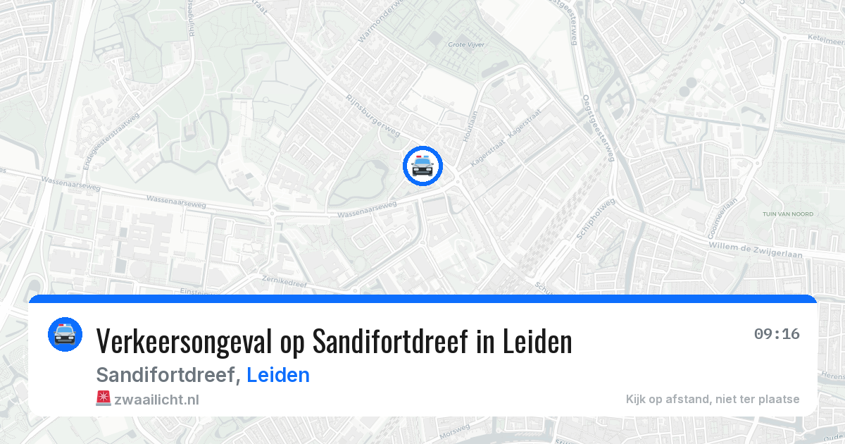 Verkeersongeval op Sandifortdreef in Leiden — 26 mei 2026