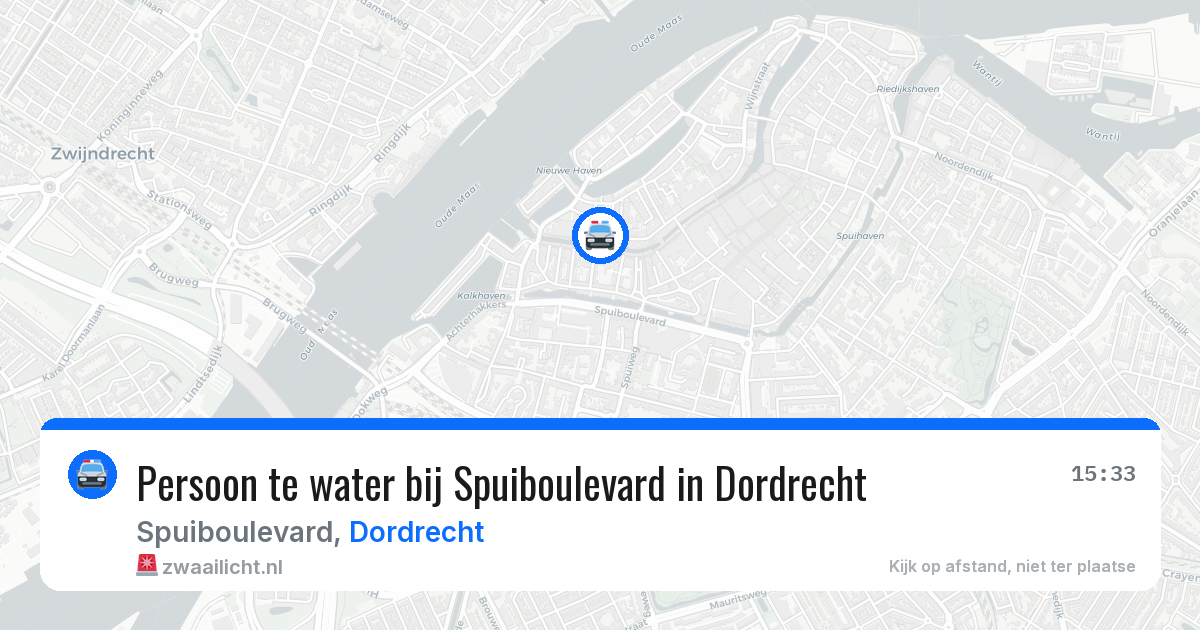 Persoon te water bij Spuiboulevard in Dordrecht — 9 jul 2026