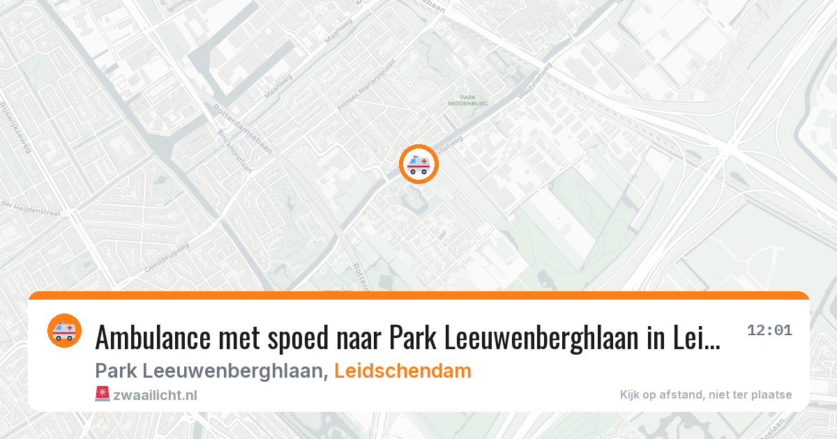 Ambulance met spoed naar Park Leeuwenberghlaan in Leidschendam — 25 mei 2026