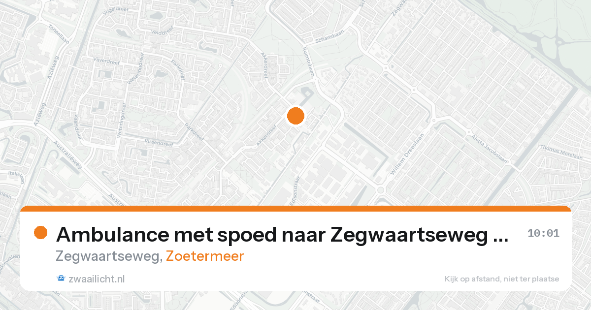 Ambulance met spoed naar Zegwaartseweg in Zoetermeer — 17 aug 2026