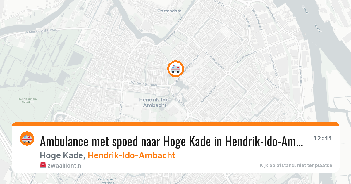 Ambulance met spoed naar Hoge Kade in Hendrik-Ido-Ambacht — 23 mei 2026