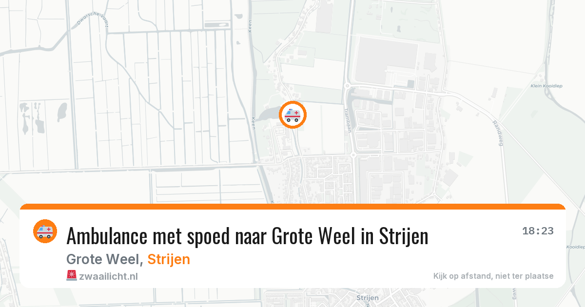 Ambulance met spoed naar Grote Weel in Strijen — 4 jul 2026