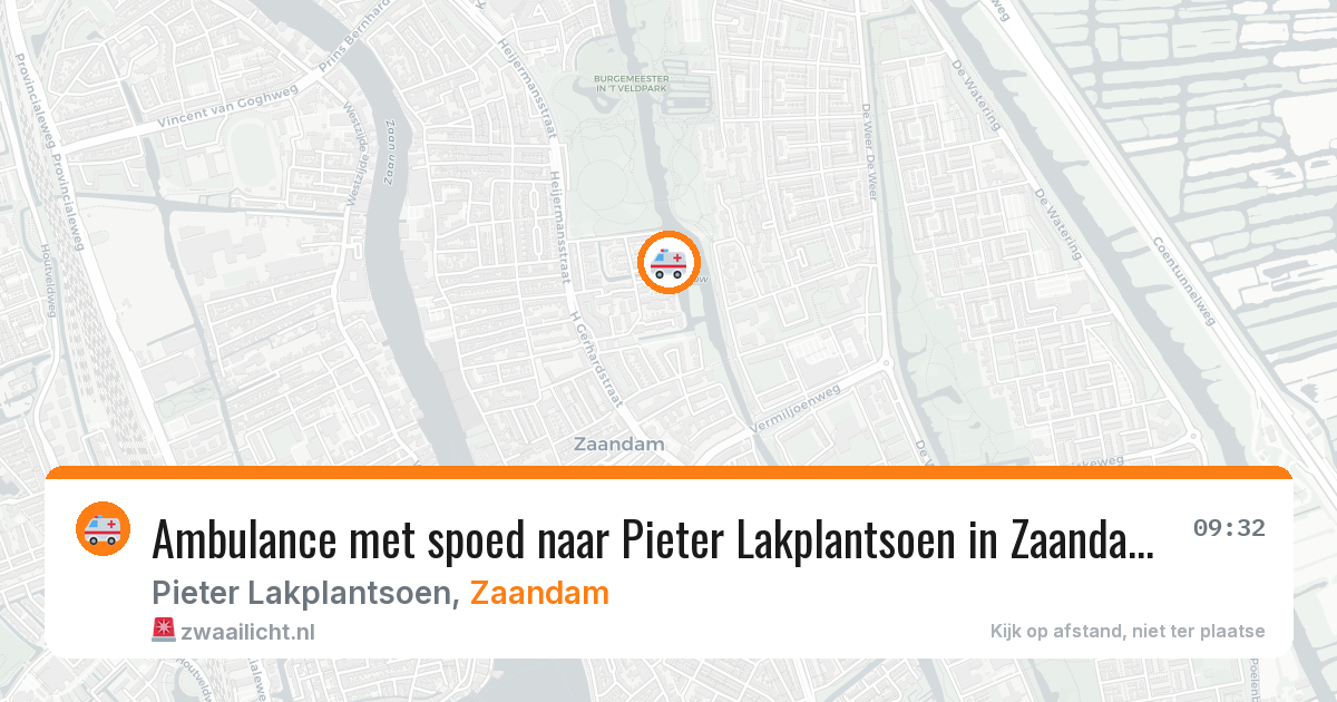 Ambulance met spoed naar Pieter Lakplantsoen in Zaandam — 15 mei 2026