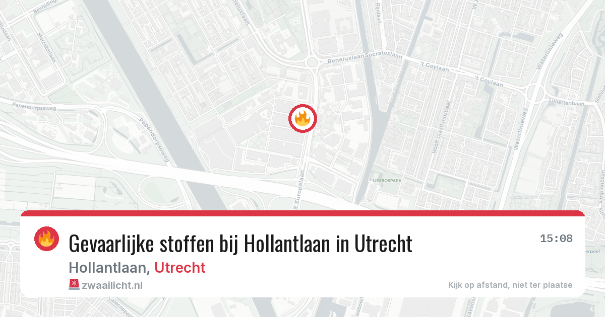 Gevaarlijke stoffen bij Hollantlaan in Utrecht — 5 aug 2026