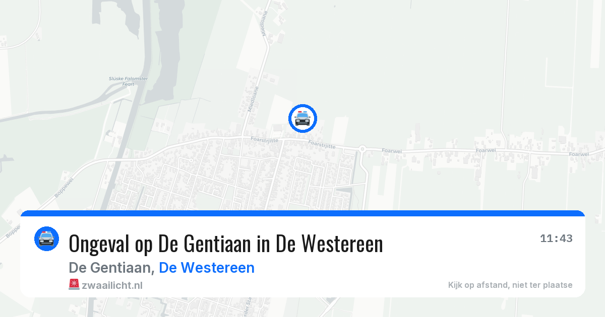 Ongeval op De Gentiaan in De Westereen — 6 aug 2026