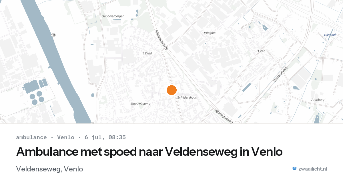 Ambulance met spoed naar Veldenseweg in Venlo — 6 jul 2026
