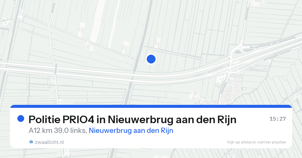 Politie PRIO4 in Nieuwerbrug aan den Rijn — 20 aug 2026 | 🚨 Zwaailicht.nl