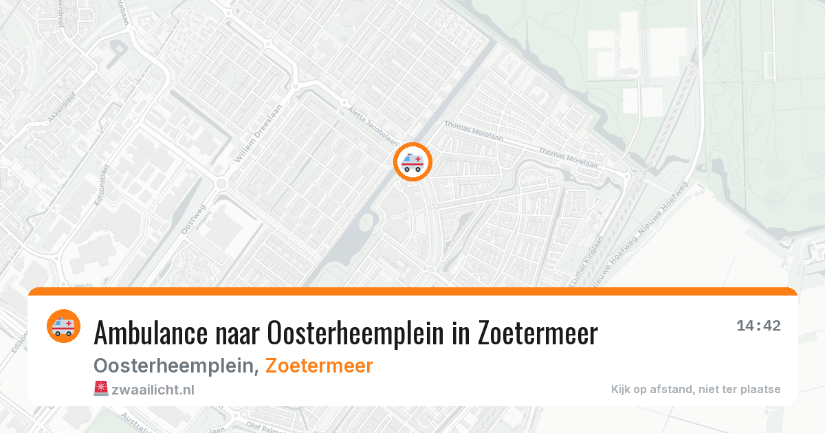 Ambulance naar Oosterheemplein in Zoetermeer — 10 aug 2026