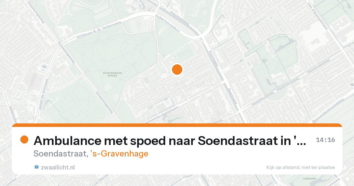 Ambulance met spoed naar Soendastraat in 's-Gravenhage — 20 aug 2026