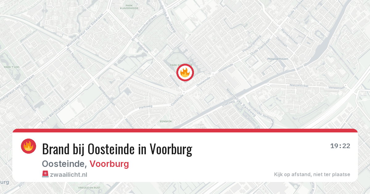 Brand bij Oosteinde in Voorburg — 4 aug 2026