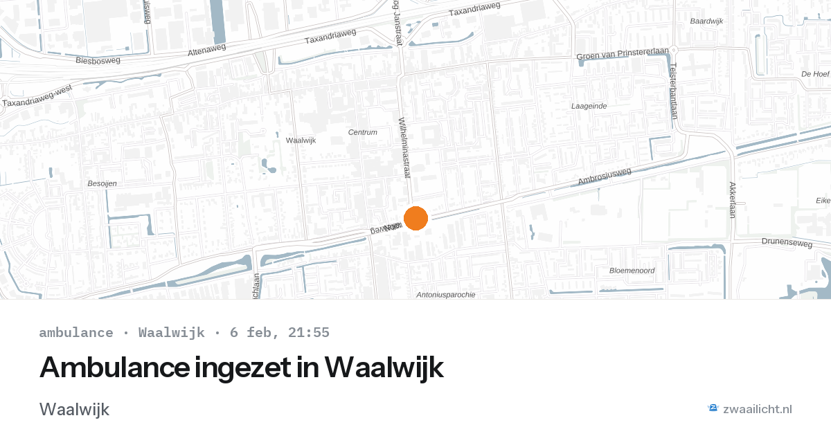 Ambulance ingezet in Waalwijk — 6 feb 2026