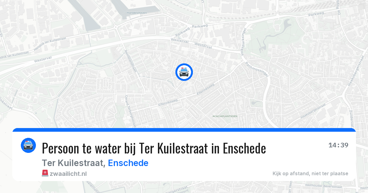 Persoon te water bij Ter Kuilestraat in Enschede — 26 apr 2026