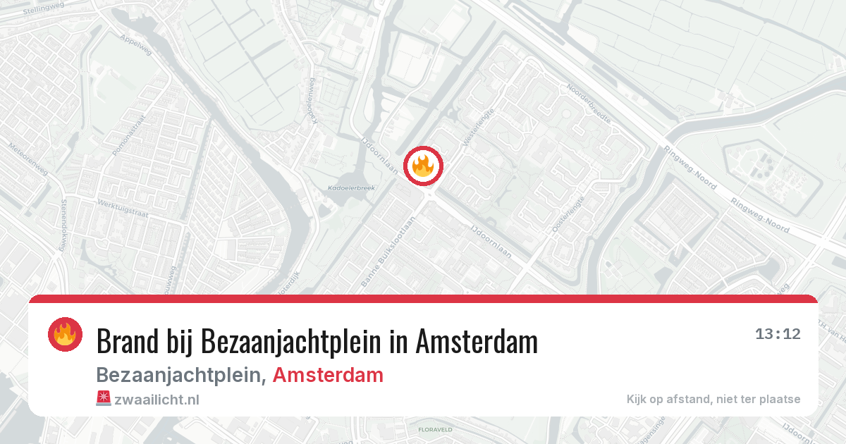 Brand bij Bezaanjachtplein in Amsterdam — 7 apr 2026